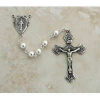Sterling Silver Rosary, 6 mm.