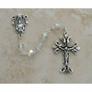 Sterling Silver Rosary, Swarovski Crystal, Clear AB