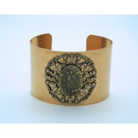 Vintage Style Cuff Bracelet, St. Michael the Archangel Medal