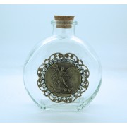 Vintage Style Holy Water Bottle, St. Michael