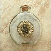 Vintage Style Holy Water Bottle, St. Michael the Archangel Medal