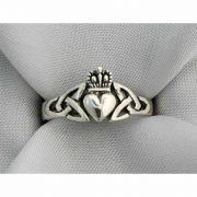 Sterling Silver Ring, Trinity Heart