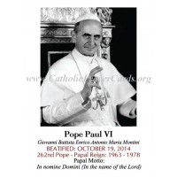 50pk ON-SALECLOSEOUTSpecial Limited Edition Collector's Series Commemorative Pope Paul VI Beatification Holy Bulk Prayer-Cards - (50 Pack)