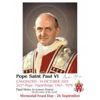 50pk Special Limited Edition Collector's Series Commemorative Pope Paul VI Canonization Holy Bulk Prayer-Cards - (50 Pack) 50pk Special Limited Edition Collector's Series Commemorative Pope Paul VI Canonization Holy Bulk Prayer-Cards - (50 Pack)