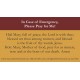In Case of Emergency Prayer Card (50 pack) - - PC-182 In Case of Emergency Prayer Card (50 pack) - - PC-182