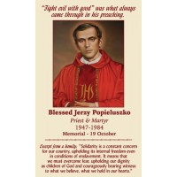 50pk Blessed Jerzy Popieluszko Bulk Prayer-Cards - (50 Pack)