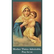 Mother Thrice Admirable Prayer Card - (50 Pack)
