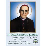 Commemorative St. Oscar Romero Canonization Holy Cards - (50 Pack)