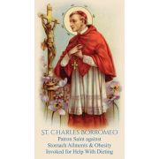 St. Charles Patron of Stomach Ailments & Obesity Prayer Card - (50 Pack)