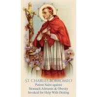 50pk St. Charles Patron of Stomach Ailments & Obesity Bulk Prayer-Cards - (50 Pack)