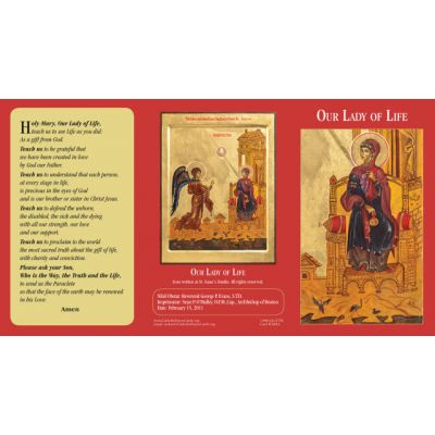 Bilingual Our Lady of Life Tri-fold Prayer Card (English/Spanish) 50pk -  - 351LL-TF