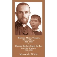 Blessed Mario Vergara and Blessed Isidore Ngei Ko Lat Bulk Prayer-Cards 50pk Blessed Mario Vergara and Blessed Isidore Ngei Ko Lat Bulk Prayer-Cards 50pk