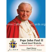 English Pope John Paul II Canonization Prayer Card (50 pack)