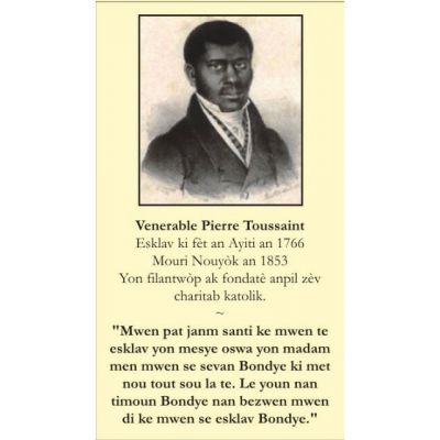 Haitian Creole Venerable Pierre Toussaint Prayer Card (50 pack) -  - PC-185