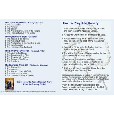 How to Pray the Rosary Fold-over Prayer Card (50 pack) -  - PC-323