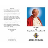 50pk John Paul II Great Beatification Litany / Novena Bulk Prayer-Cards (50 pack)