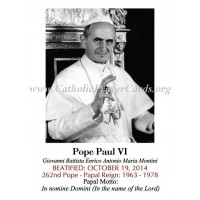 Limited Edition Pope Paul VI Beatification Holy Bulk Prayer-Cards 50pk