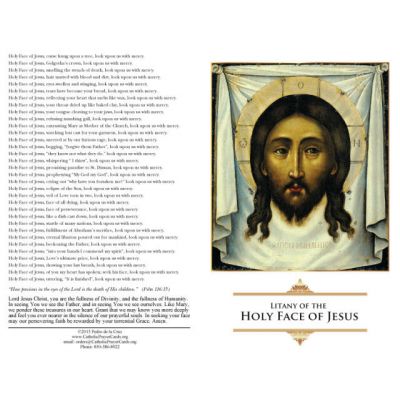 Litany of the Holy Face of Jesus (50 pack) Prayer Card -  - LITANY