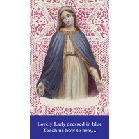 50pk Lovely Lady Dressed in Blue Bulk Prayer-Cards (50 pack)
