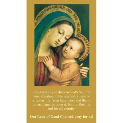Our Lady of Good Counsel Vocational Discernment Prayer Card (50 pack) - - PC-165 Our Lady of Good Counsel Vocational Discernment Prayer Card (50 pack) - - PC-165