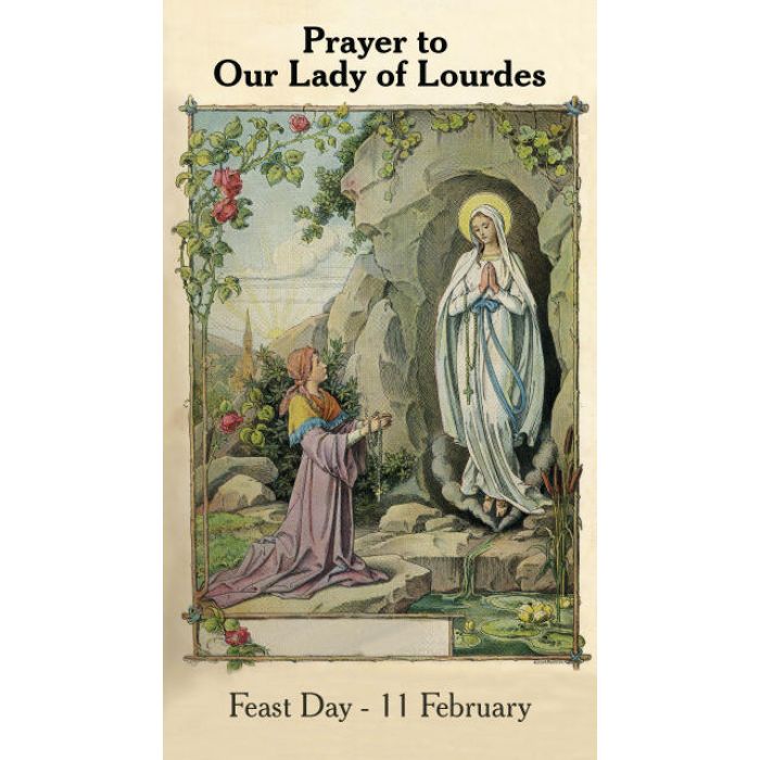 Prayer Cards, Holy Cards : Our Lady of Lourdes Prayer Card ...