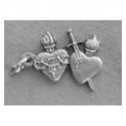 25pk Pierced Hearts Bulk Prayer Charm//Medal/Pendant (25 Pack)