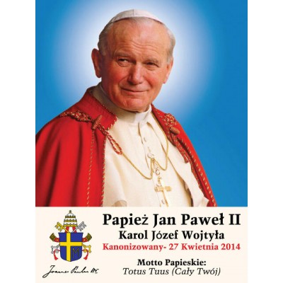 Polish Commemorative Pope John Paul II Canonization Prayer Card 50pk - - PC-480 Polish Commemorative Pope John Paul II Canonization Prayer Card 50pk - - PC-480