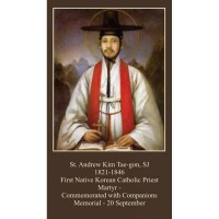 50pk Saint Andrew Kim Taegon / Korean Martyrs Bulk Holy Prayer-Card (50 pack)