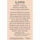 Saint Apollonia Prayer Card (50 pack) - - PC-145 Saint Apollonia Prayer Card (50 pack) - - PC-145