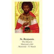 Saint Benjamin Prayer Card (50 pack)