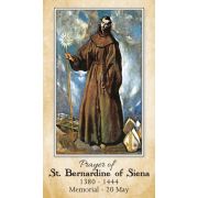 Saint Bernardine of Siena Prayer Card (50 pack)