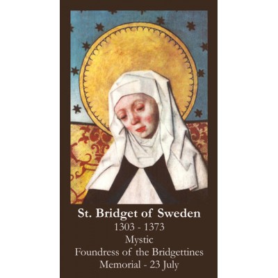 Saint Bridget of Sweden Holy Cards (50 pack) - - PC-573 Saint Bridget of Sweden Holy Cards (50 pack) - - PC-573