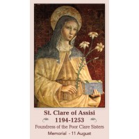 50pk Saint Clare of Assisi Bulk Prayer-Cards (50 pack)