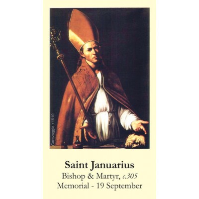 Saint Januarius Prayer Card (50 pack) -  - PC-387
