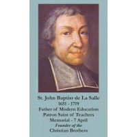 50pk Saint John Baptist de La Salle Bulk Prayer-Cards (50 pack)