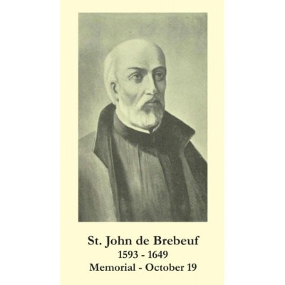 Saint John de Brebeuf Prayer Card (50 pack) - - PC-262 Saint John de Brebeuf Prayer Card (50 pack) - - PC-262