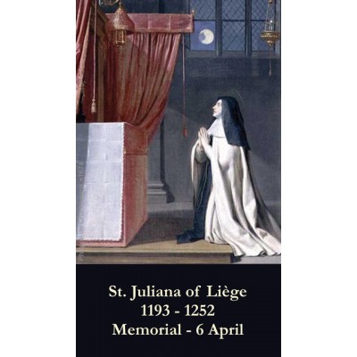 Saint Juliana of Liege Prayer Card (50 pack) - - PC-207 Saint Juliana of Liege Prayer Card (50 pack) - - PC-207