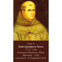 50pk Saint Junipero Serra Bulk Prayer-Cards (50 pack) 50pk Saint Junipero Serra Bulk Prayer-Cards (50 pack)