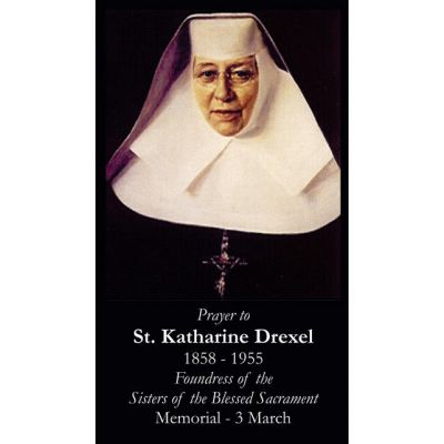 Saint Katharine Drexel Prayer Card (50 pack) -  - PC-339