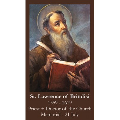 Saint Lawrence of Brindisi Prayer Card (50 pack) - - PC-572 Saint Lawrence of Brindisi Prayer Card (50 pack) - - PC-572