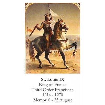 Saint Louis IX Prayer Card (50 pack) - - PC-561 Saint Louis IX Prayer Card (50 pack) - - PC-561