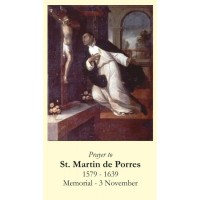 50pk Saint Martin de Porres Bulk Prayer-Cards (50 pack)