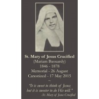 50pk Saint Mary of Jesus Crucified Bulk Prayer-Cards (50 pack)
