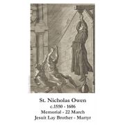 Saint Nicholas Owen Prayer Card (50 pack)