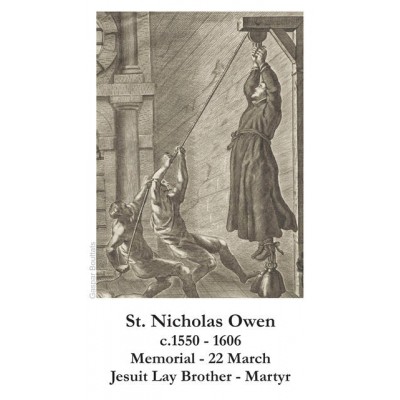 Saint Nicholas Owen Prayer Card (50 pack) - - PC-477 Saint Nicholas Owen Prayer Card (50 pack) - - PC-477