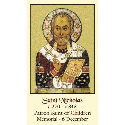 Saint Nicholas Prayer for Children Holy Card (50 pack) - - PC-410 Saint Nicholas Prayer for Children Holy Card (50 pack) - - PC-410