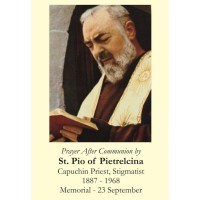 50pk Saint Padre Pio Prayer After Communion Bulk Prayer-Cards (50 pack) 50pk Saint Padre Pio Prayer After Communion Bulk Prayer-Cards (50 pack)