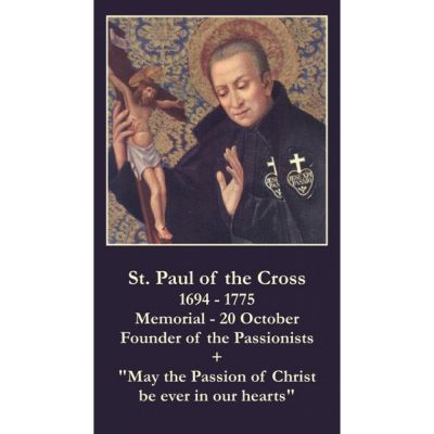 Saint Paul of the Cross Prayer Card (50 pack) -  - PC-263
