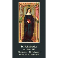 50pk Saint Scholastica Bulk Prayer-Cards (50 pack)