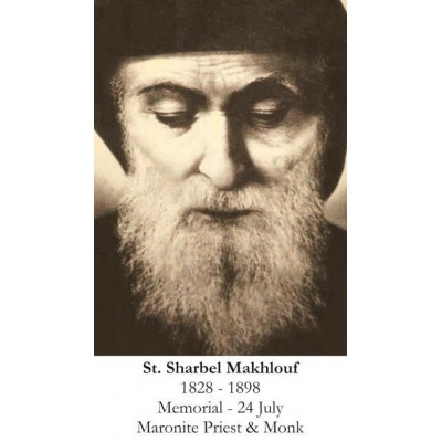 Saint Sharbel Makhlouf Prayer Card (50 pack) - - PC-529 Saint Sharbel Makhlouf Prayer Card (50 pack) - - PC-529